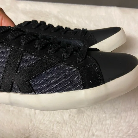 New 9.5 Karl Lagerfeld men’s denim/leather/suede sneakers - Picture 8 of 13